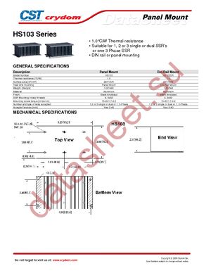 HS103DR datasheet  